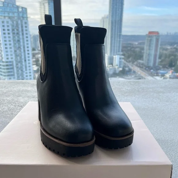 Chinese Laundry Good Day Black Platform Ankle Boots - Size 5.5/36 - Picture 4 of 7